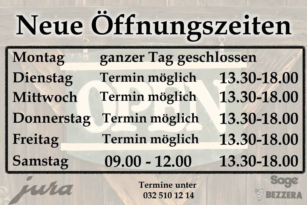 neue Öffnungszeiten ab 01.12.2020